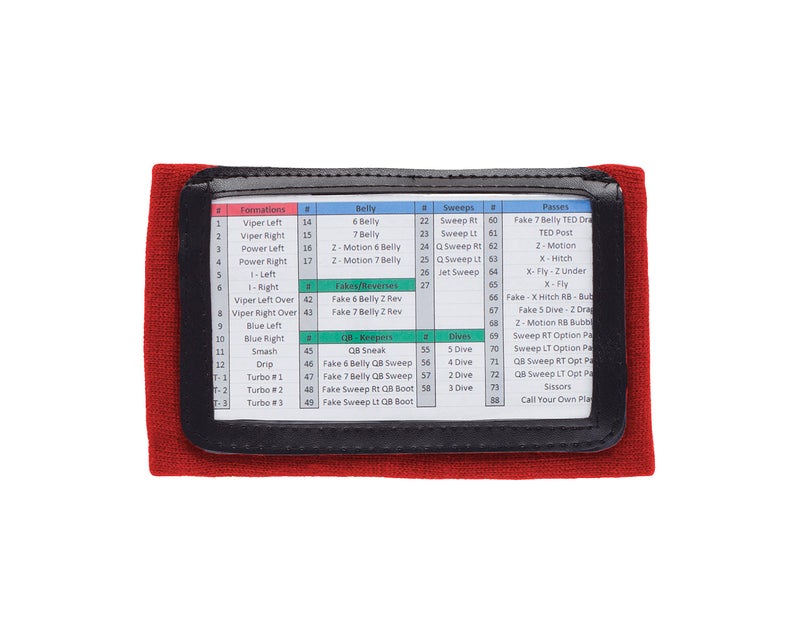 WristCoaches Football Play Wristbands - Youth Quarterback Gear - Wristband Playbook - Softball Wristbands for Signs Red - Image 3